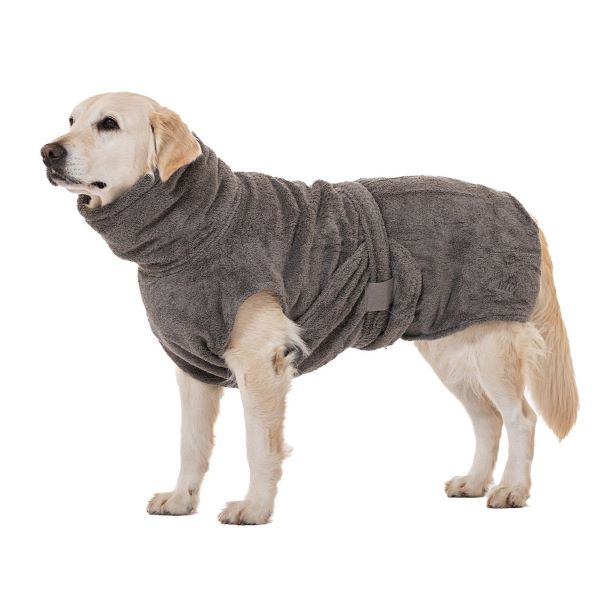 Hundebademantel aus Bio-Baumwolle "Stone Grey"