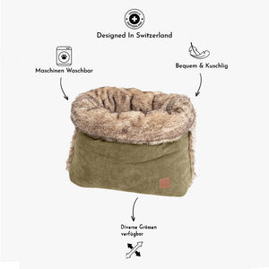 Pet & Co. Kuschelsack / Snuggle Bed Cord (Faux Fur) - Khaki