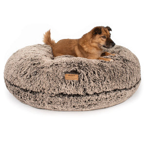 Orthopädisches Hundebett Wolke® Zottel Braun-Beige