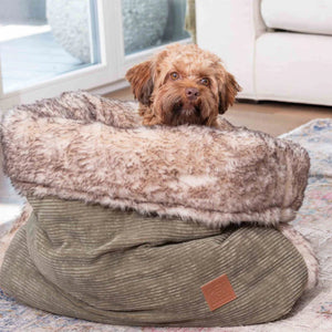 Pet & Co. Kuschelsack / Snuggle Bed Cord (Faux Fur) - Charcoal