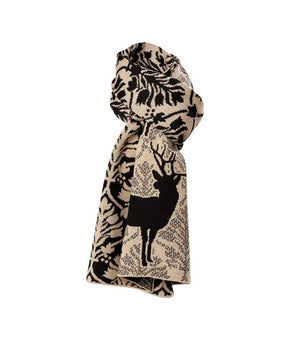 UPPERCASE - Merino-Schal Honeymoon - Frozen Sand / Pirat Black
