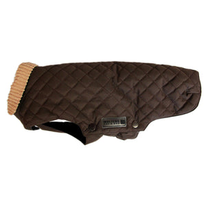 Hundemantel Steppmantel Windsor mit Kordkragen - Braun