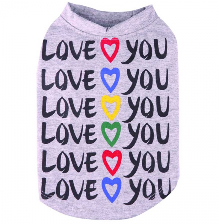 Hunde T-Shirt / Hundekleid / Hundeshirt Love You - grau