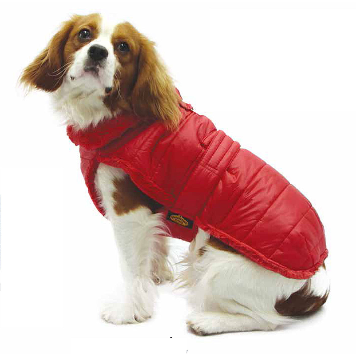 Hundewintermantel / Hunderegenmantel / Steppjacke Rot mit Webpelz