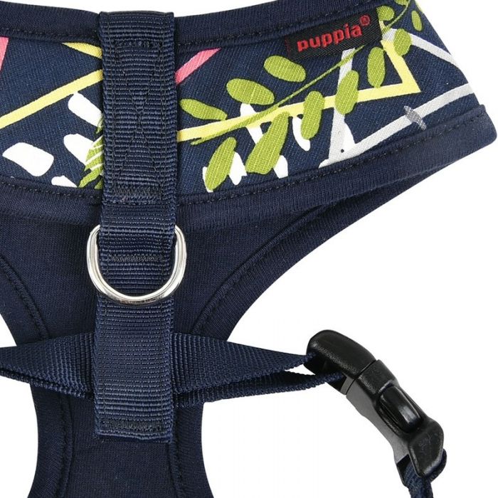 Puppia Botanical Harness A - Softgeschirr Gemustert Blau