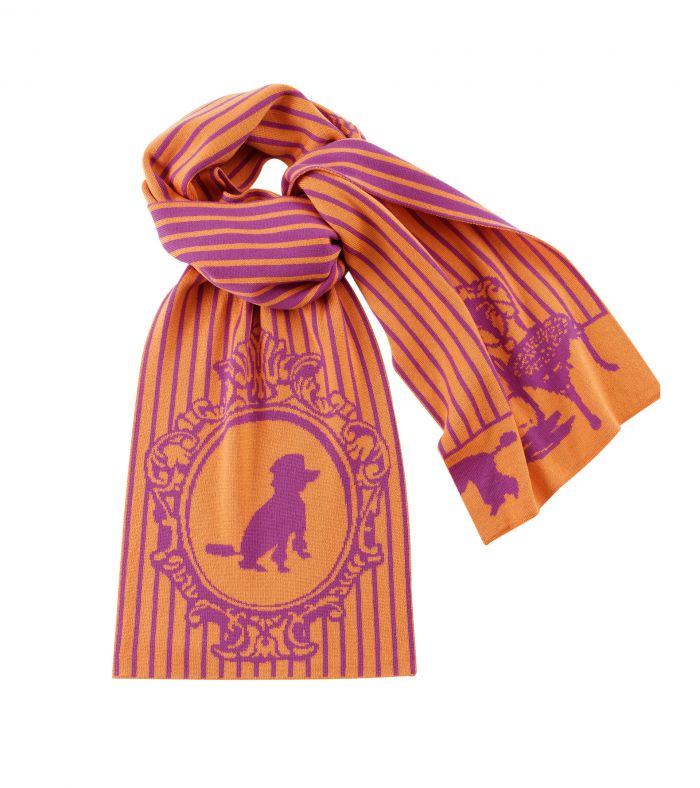 UPPERCASE - Merino-Schal Good Dog Pudel / Poodle - Orange / Pink