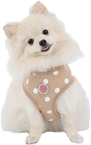 Pinkaholic New York Harness A - Softgeschirr Beige mit Punkten