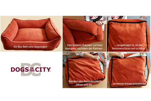 DOGS IN THE CITY - Boxbed Madison - Rot - hundeleben-exklusiv