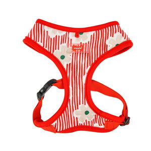 Puppia Verna Harness A - Softgeschirr Gemustert Rot