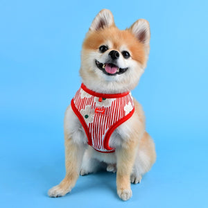 Puppia Verna Harness A - Softgeschirr Gemustert Rot